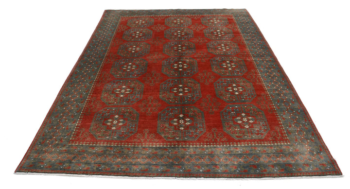 Afghan Revival Rug 6' 8" x 9' 4" Hand-Knotted | No. AT89835
