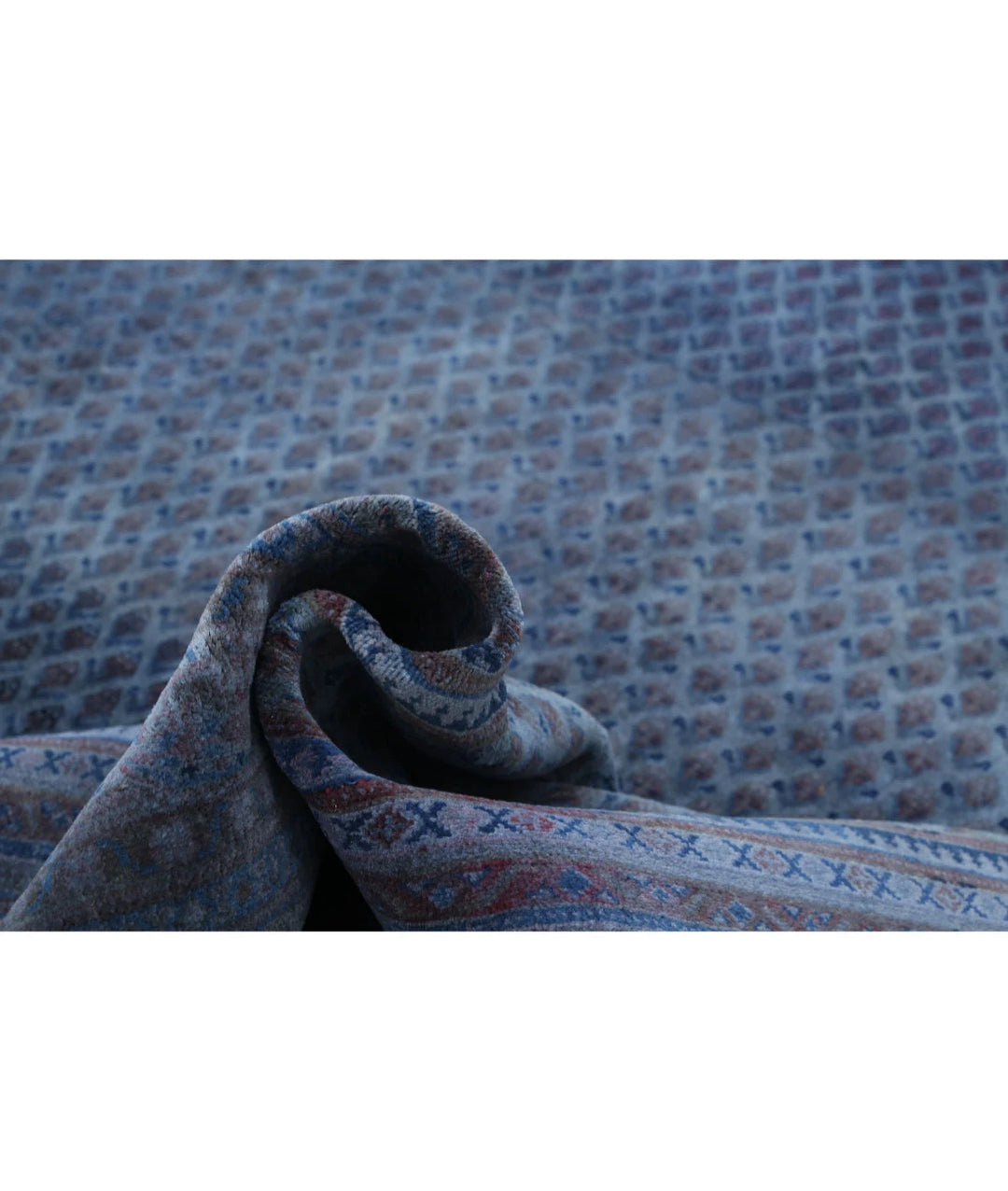 Blue Persian Mir Saraband Rug 9'9" x 13'3" Hand-Knotted | No. AT89838