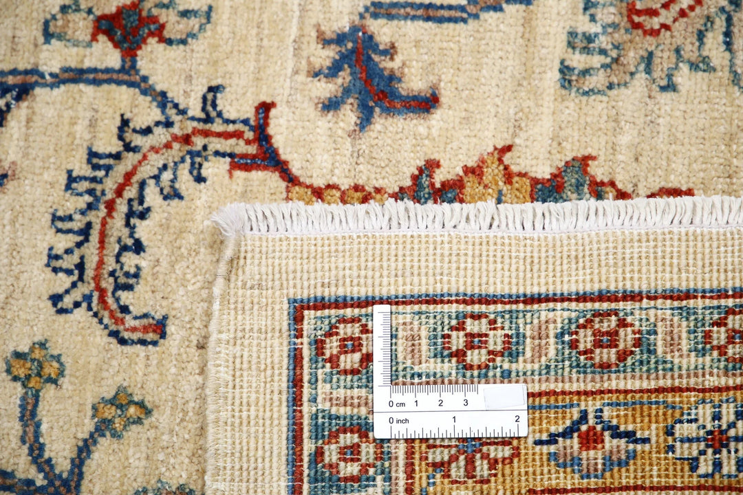 Ivory Afghan Ziegler Rug 5'8" x 7'10" Hand-Knotted | No. AT89889