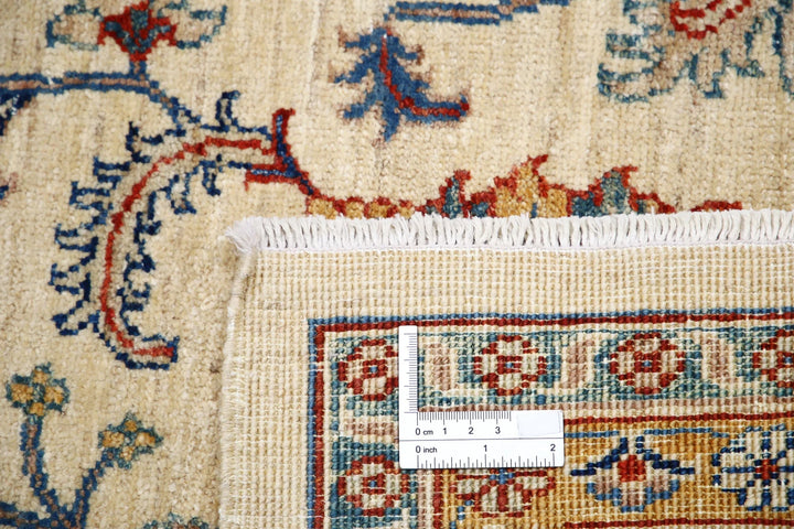 Ivory Afghan Ziegler Rug 5'8" x 7'10" Hand-Knotted | No. AT89889