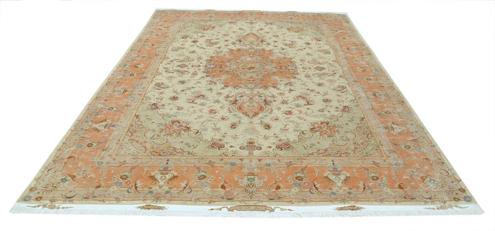 Persian Tabriz Fine Rug 8' 1" x 11' 8" Hand-Knotted | No. AT89927
