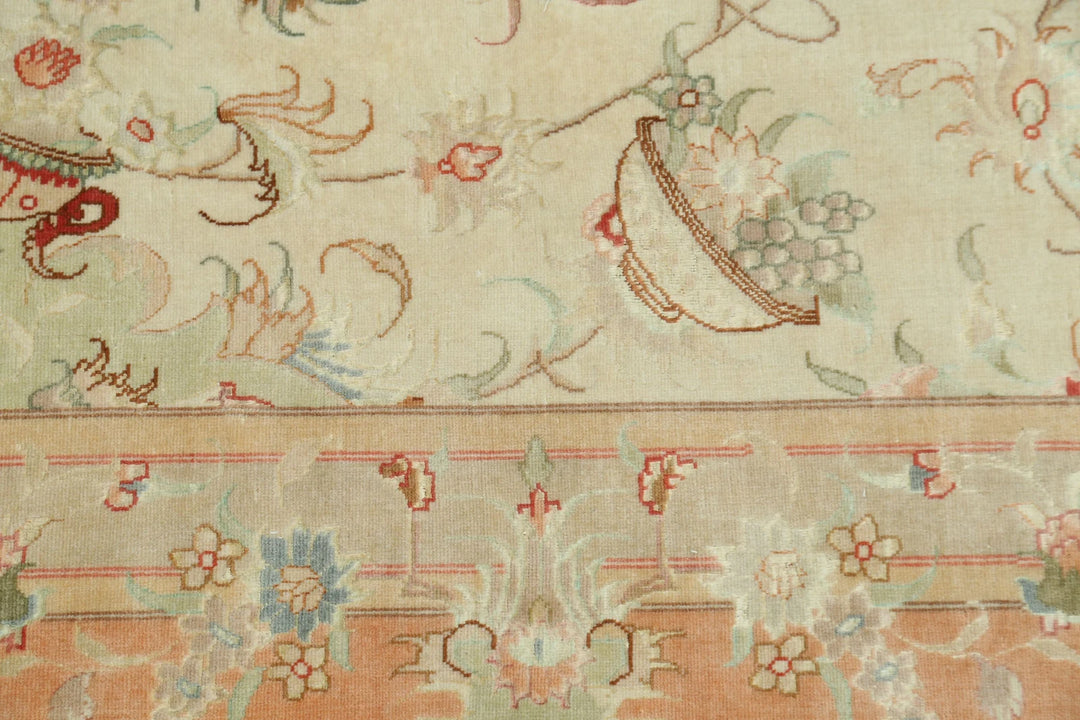 Persian Tabriz Fine Rug 8' 1" x 11' 8" Hand-Knotted | No. AT89927