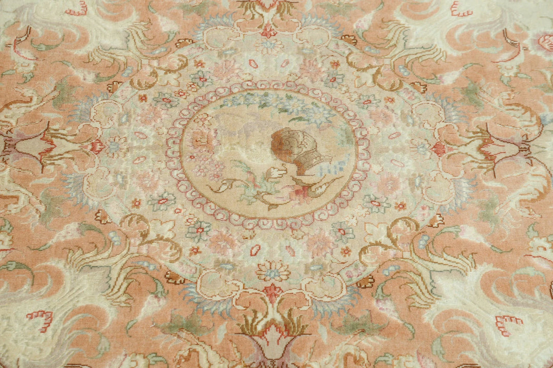 Persian Tabriz Fine Rug 8' 1" x 11' 8" Hand-Knotted | No. AT89927