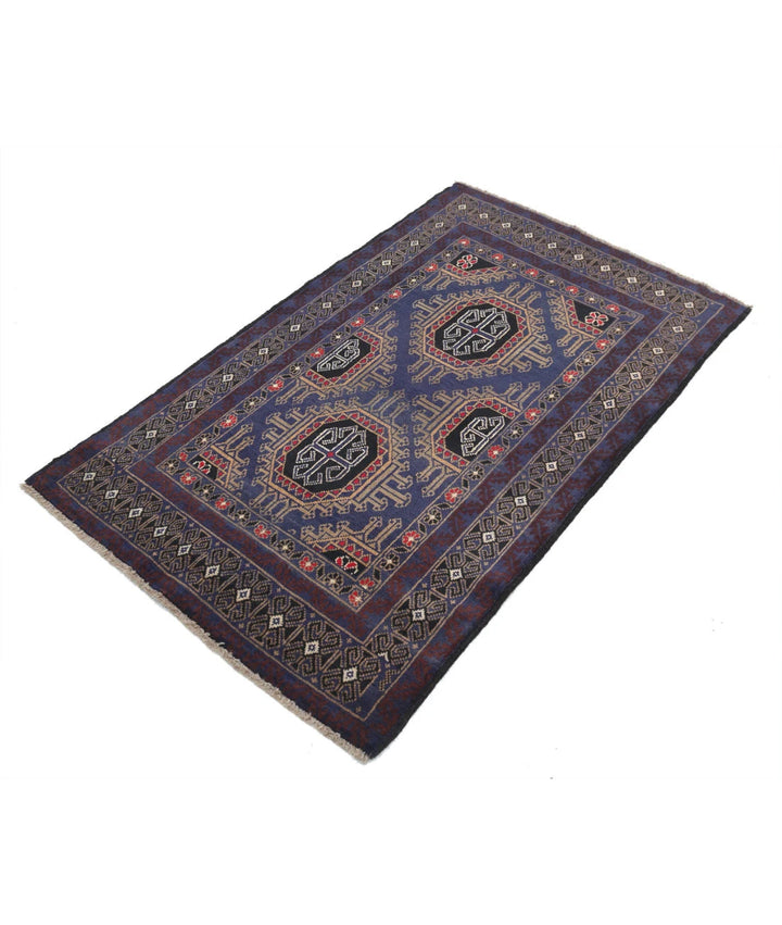 Red Afghan Tribal Rug 2' 11" x 4' 9" Hand-Knotted | No. AT89932