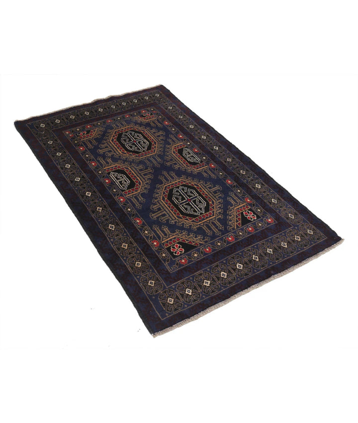 Red Afghan Tribal Rug 2' 11" x 4' 9" Hand-Knotted | No. AT89932