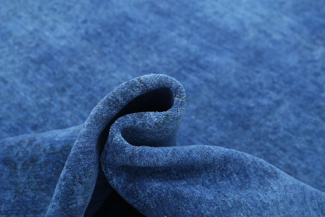 Blue Afghan Overdye Rug 6' 3" x 8' 8" Hand-Knotted | No. AT89951