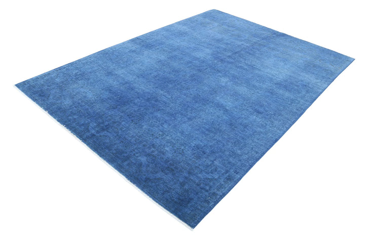 Blue Afghan Overdye Rug 6' 3" x 8' 8" Hand-Knotted | No. AT89951