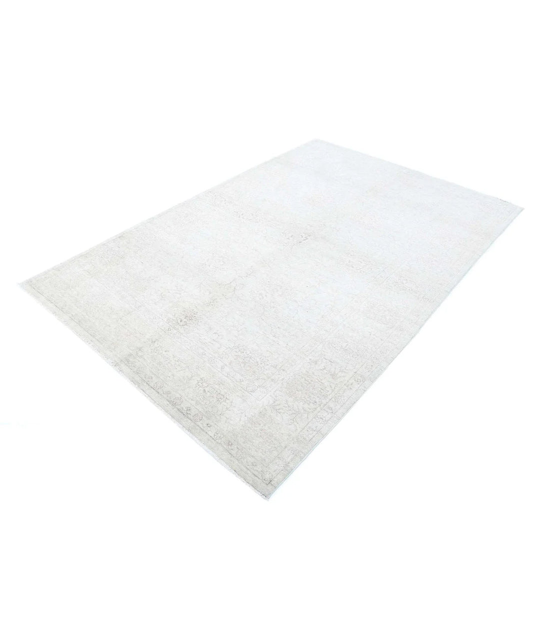 Ivory Afghan Serenity Rug 5' 4" x 8' 2" Hand-Knotted | No. AT89952