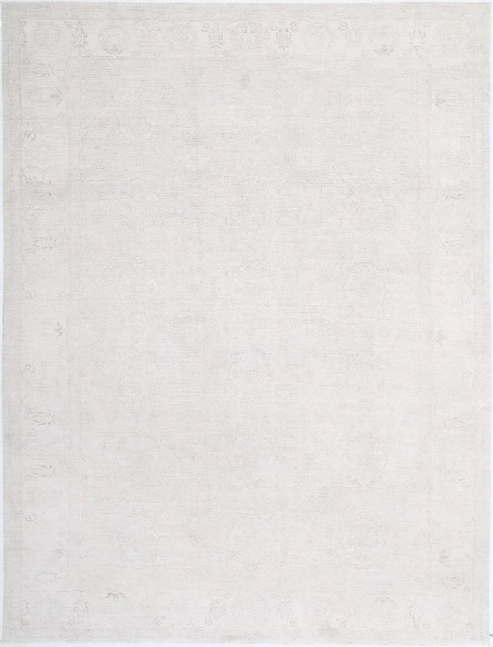 Ivory Afghan Serenity Rug 8'11" x 11'10" Hand-Knotted | No. AT89964