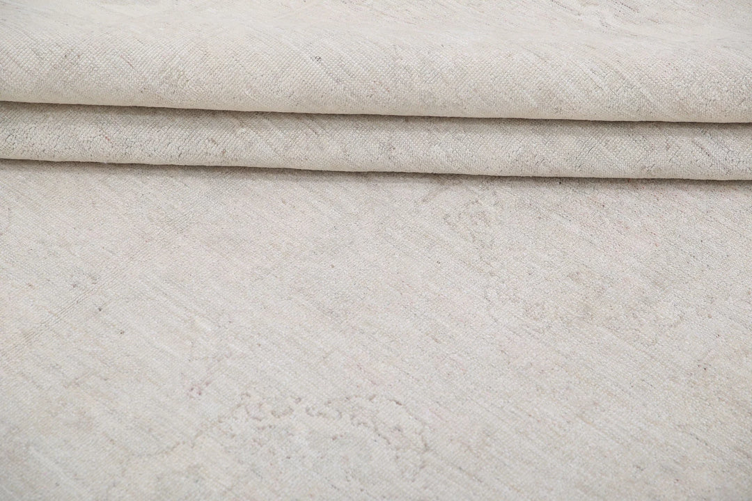 Ivory Afghan Serenity Rug 8'11" x 11'10" Hand-Knotted | No. AT89964