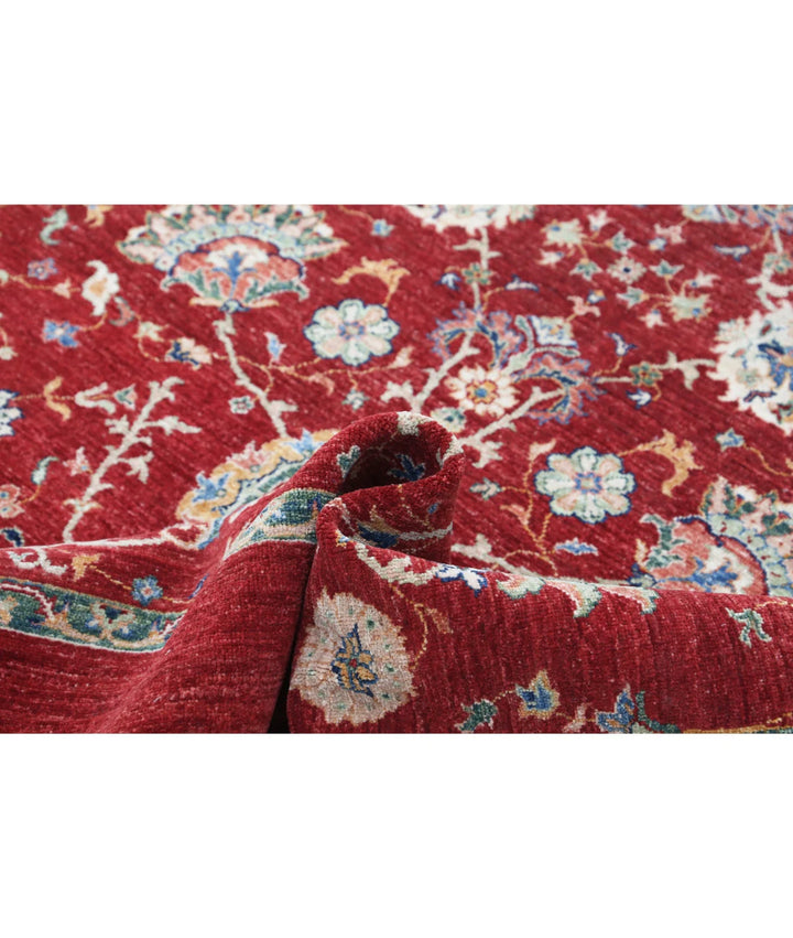 Afghan Ziegler Rug 6' 3" x 9' 1" Hand-Knotted | No. AT90015