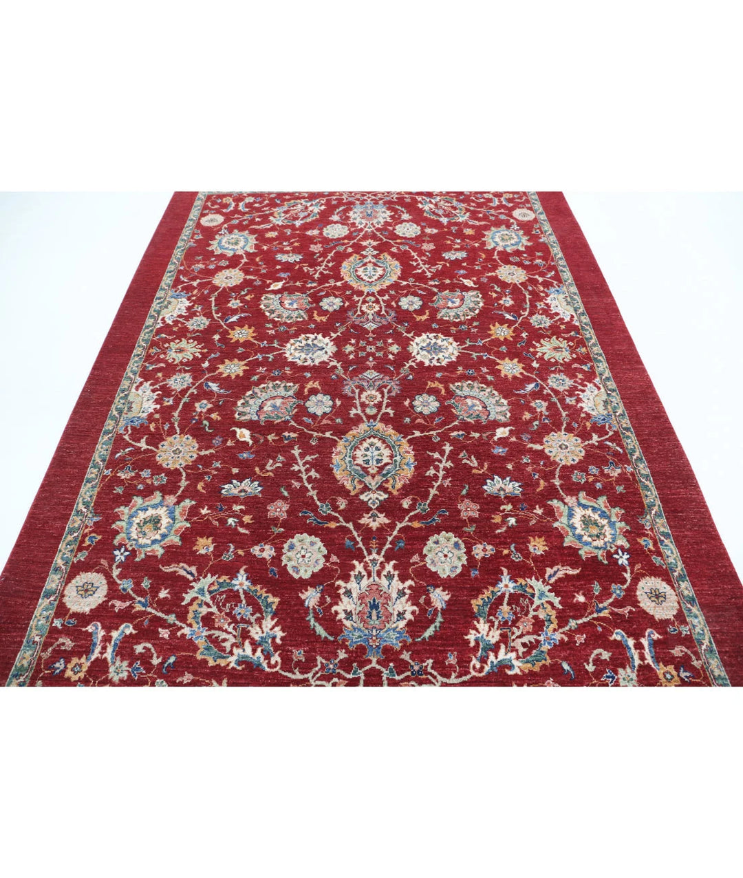 Afghan Ziegler Rug 6' 3" x 9' 1" Hand-Knotted | No. AT90015