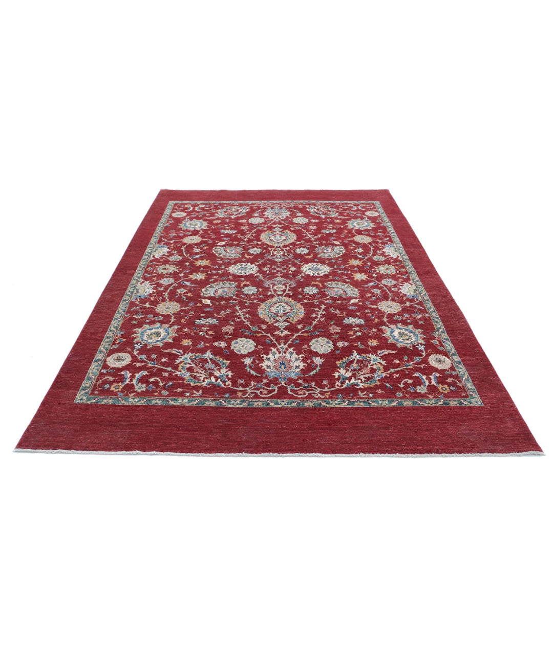 Afghan Ziegler Rug 6' 3" x 9' 1" Hand-Knotted | No. AT90015