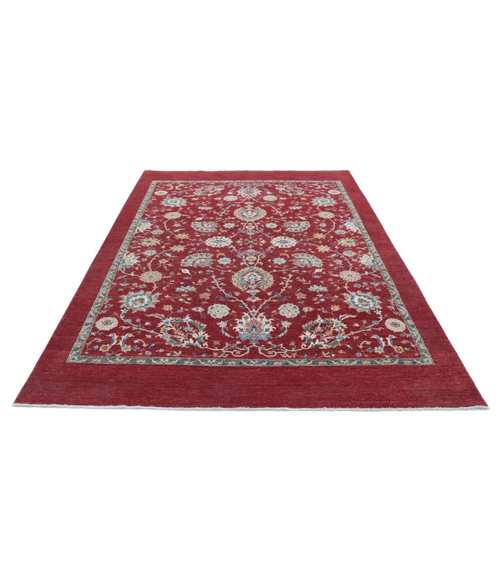 Afghan Ziegler Rug 6' 3" x 9' 1" Hand-Knotted | No. AT90015