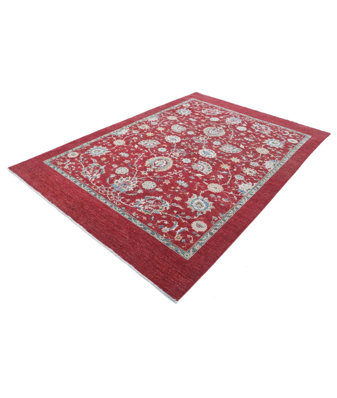 Afghan Ziegler Rug 6' 3" x 9' 1" Hand-Knotted | No. AT90015