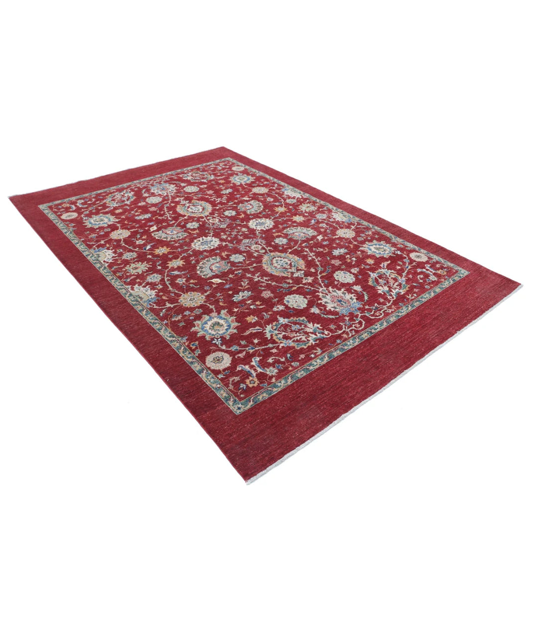 Afghan Ziegler Rug 6' 3" x 9' 1" Hand-Knotted | No. AT90015