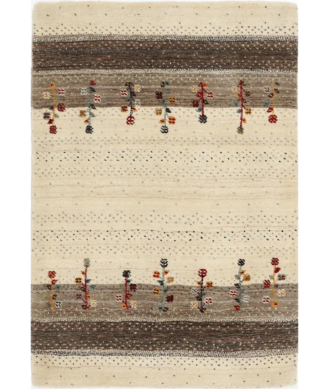 Ivory Indian Lori Rug 2' 9" x 4' 0" Hand-Knotted | No. AT90041