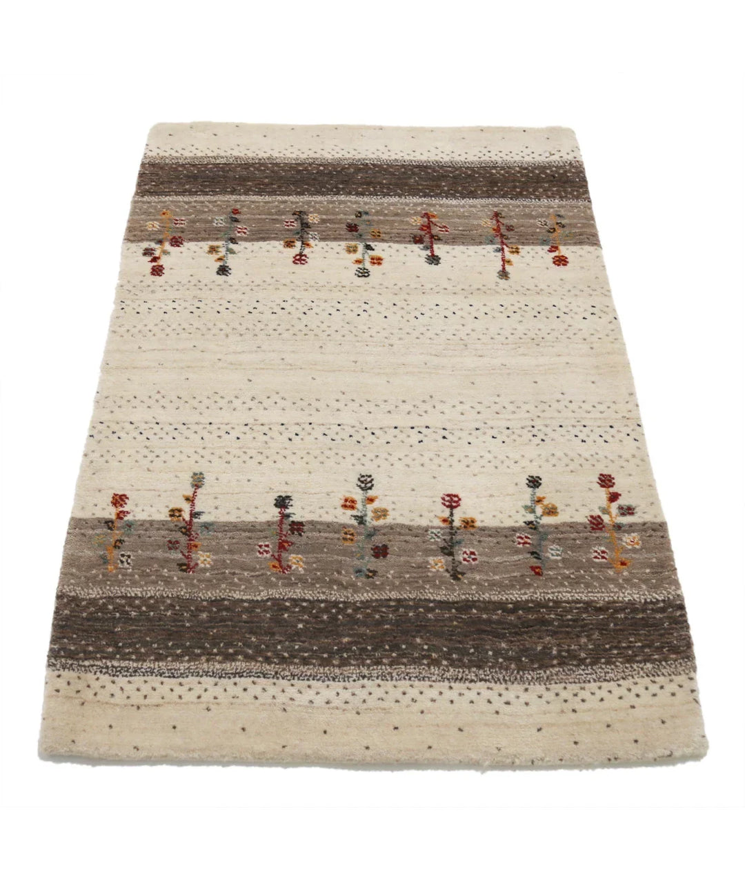 Ivory Indian Lori Rug 2' 9" x 4' 0" Hand-Knotted | No. AT90041
