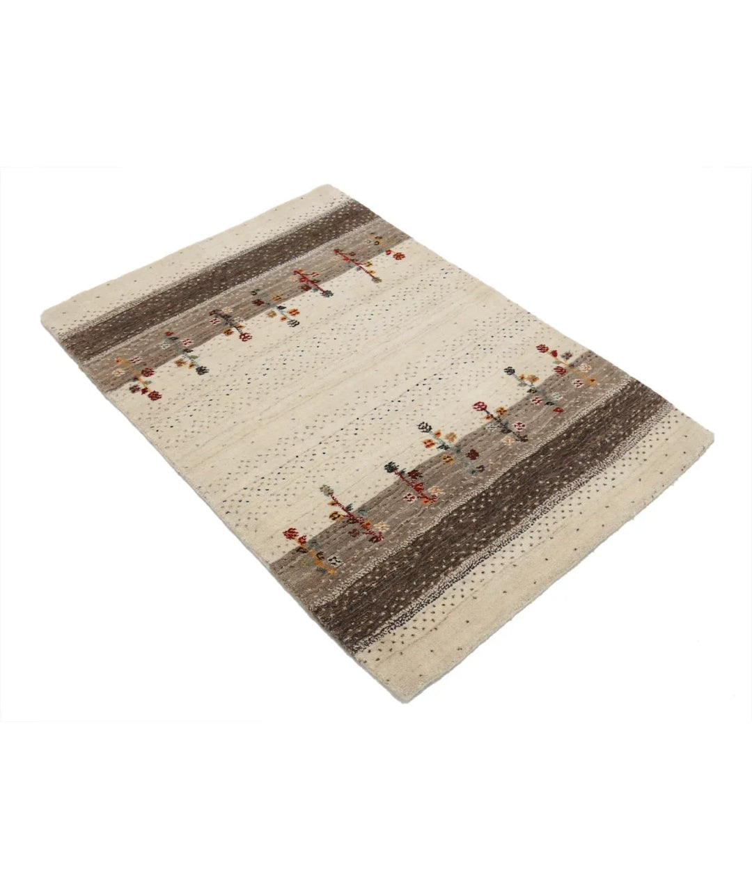 Ivory Indian Lori Rug 2' 9" x 4' 0" Hand-Knotted | No. AT90041