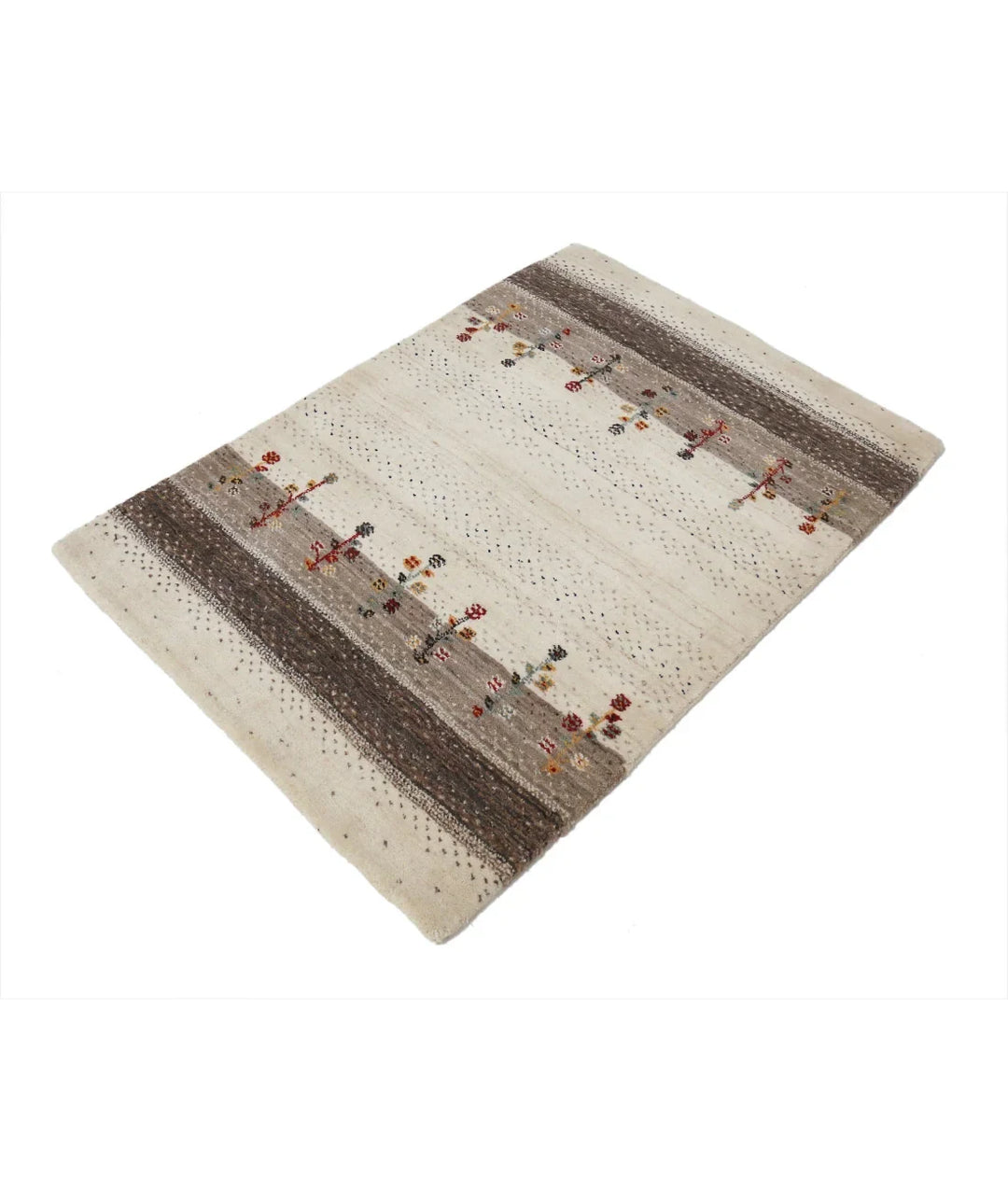 Ivory Indian Lori Rug 2' 9" x 4' 0" Hand-Knotted | No. AT90041