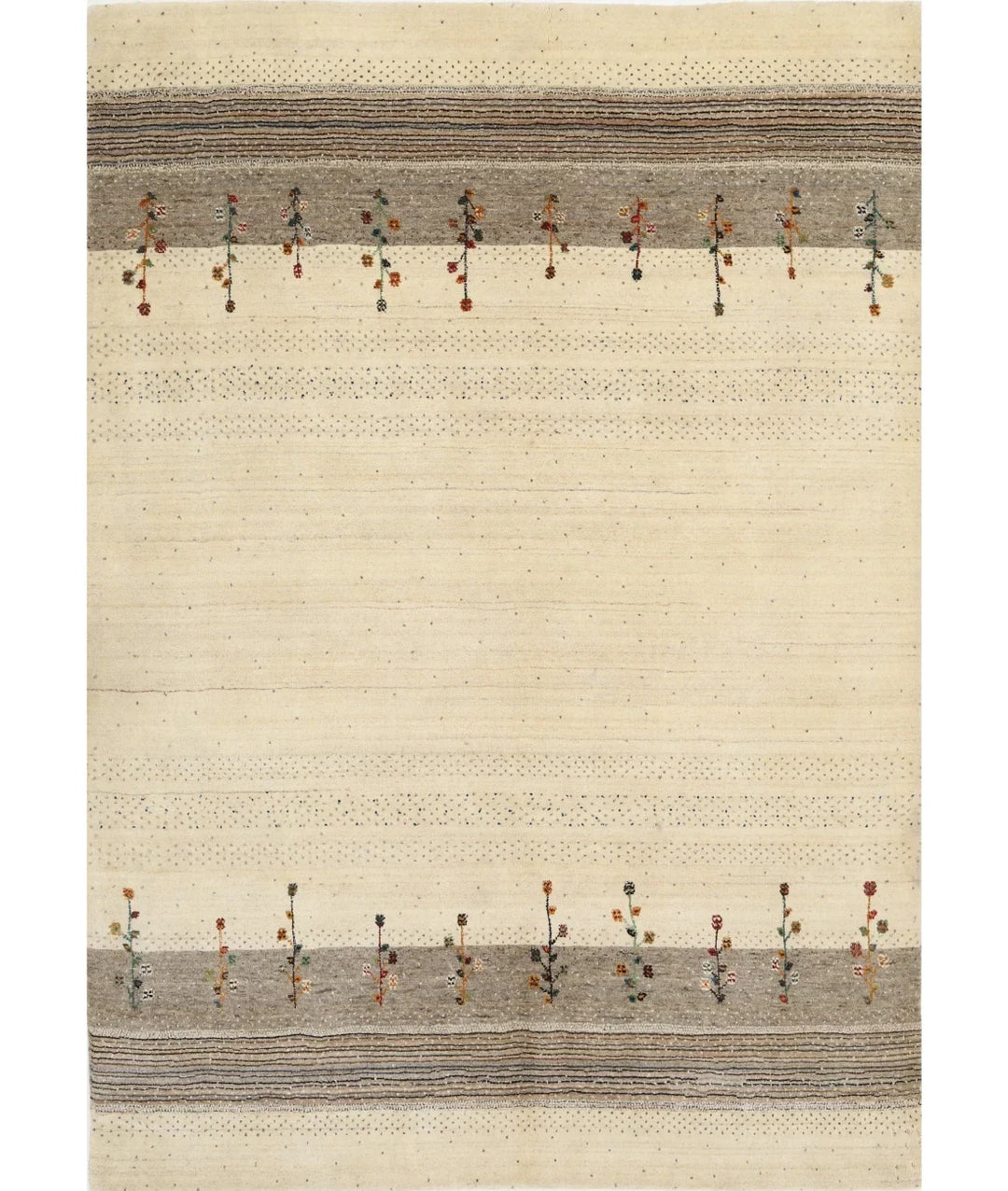 Ivory Indian Lori Rug 5' 3" x 7' 5" Hand-Knotted | No. AT90043