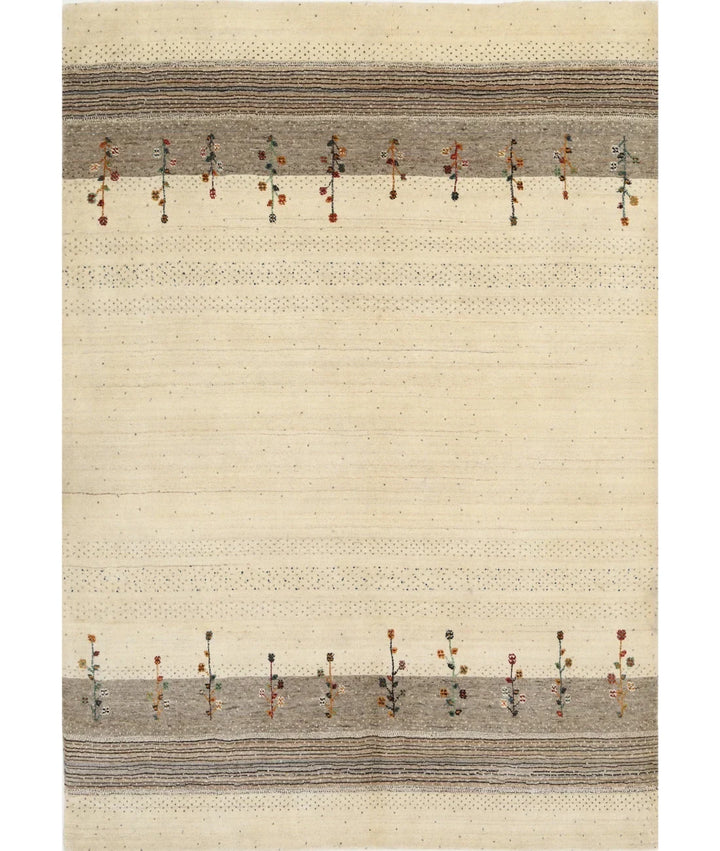 Ivory Indian Lori Rug 5' 3" x 7' 5" Hand-Knotted | No. AT90043