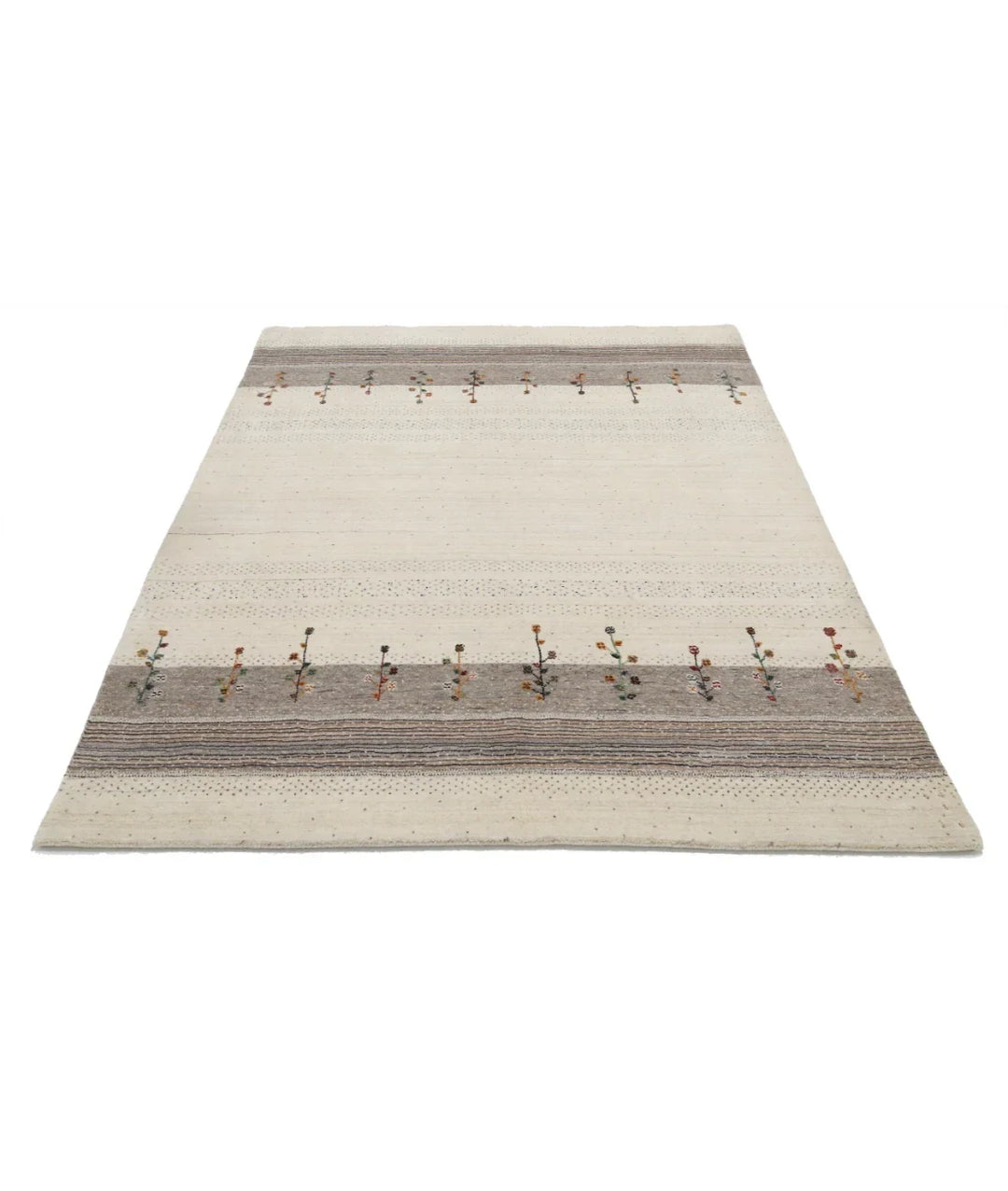 Ivory Indian Lori Rug 5' 3" x 7' 5" Hand-Knotted | No. AT90043