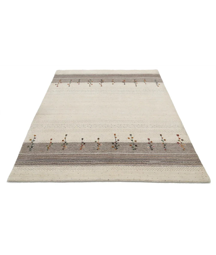 Ivory Indian Lori Rug 5' 3" x 7' 5" Hand-Knotted | No. AT90043