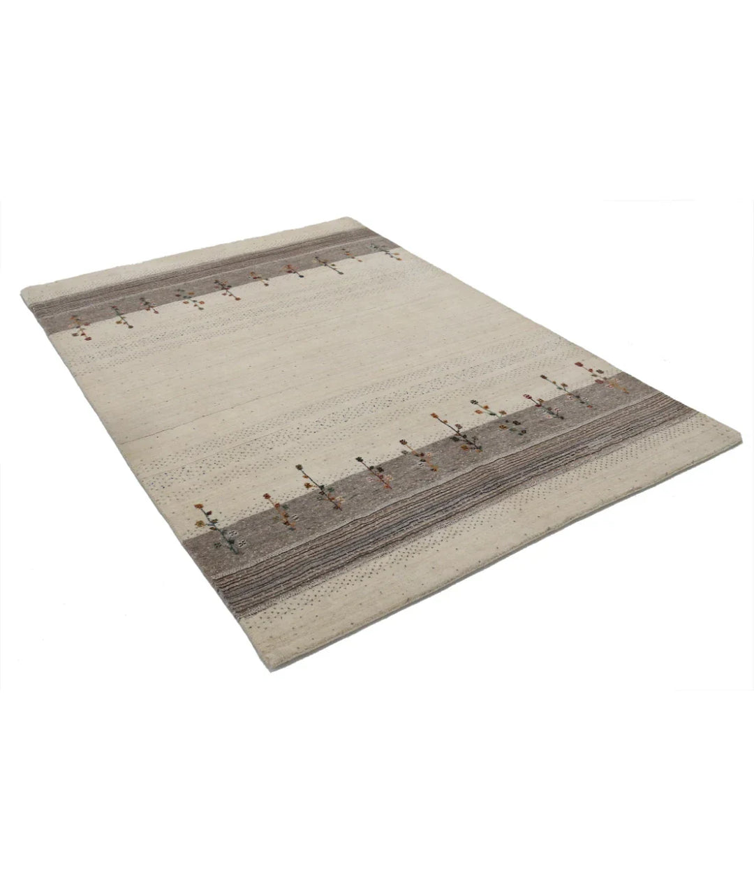 Ivory Indian Lori Rug 5' 3" x 7' 5" Hand-Knotted | No. AT90043