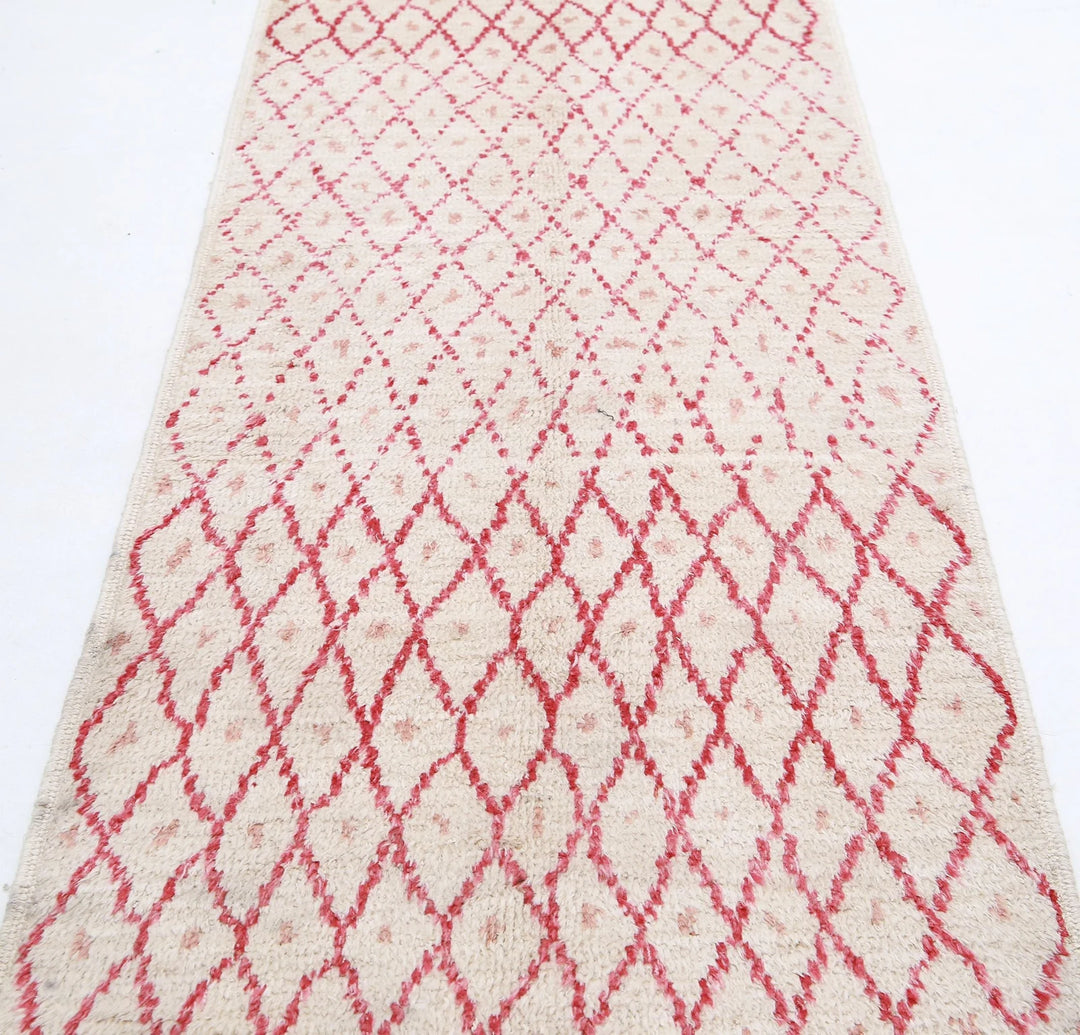 Afghan Tribal Rug 2' 11" x 11' 3" Hand-Knotted | No. AT90134