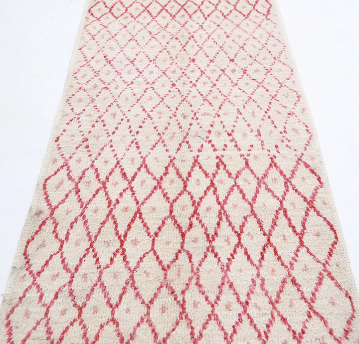 Afghan Tribal Rug 2' 11" x 11' 3" Hand-Knotted | No. AT90134