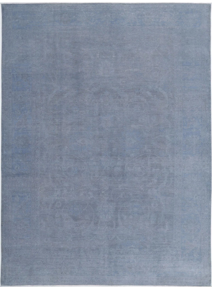 Grey Afghan Overdye Rug 9' 10" x 13' 8" Hand-Knotted | No. AT90173