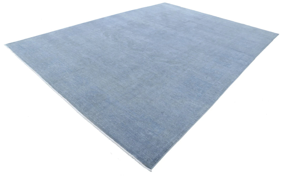 Grey Afghan Overdye Rug 9' 10" x 13' 8" Hand-Knotted | No. AT90173