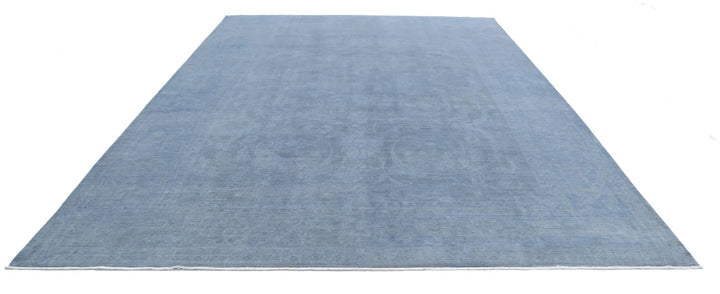 Grey Afghan Overdye Rug 9' 10" x 13' 8" Hand-Knotted | No. AT90173