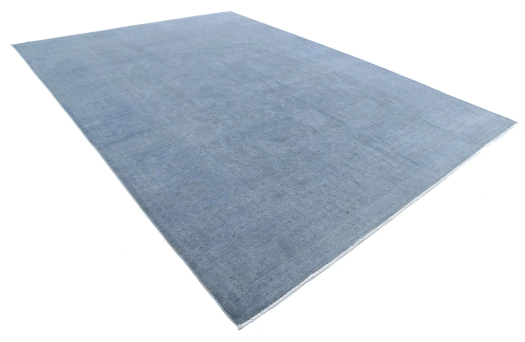 Grey Afghan Overdye Rug 9' 10" x 13' 8" Hand-Knotted | No. AT90173