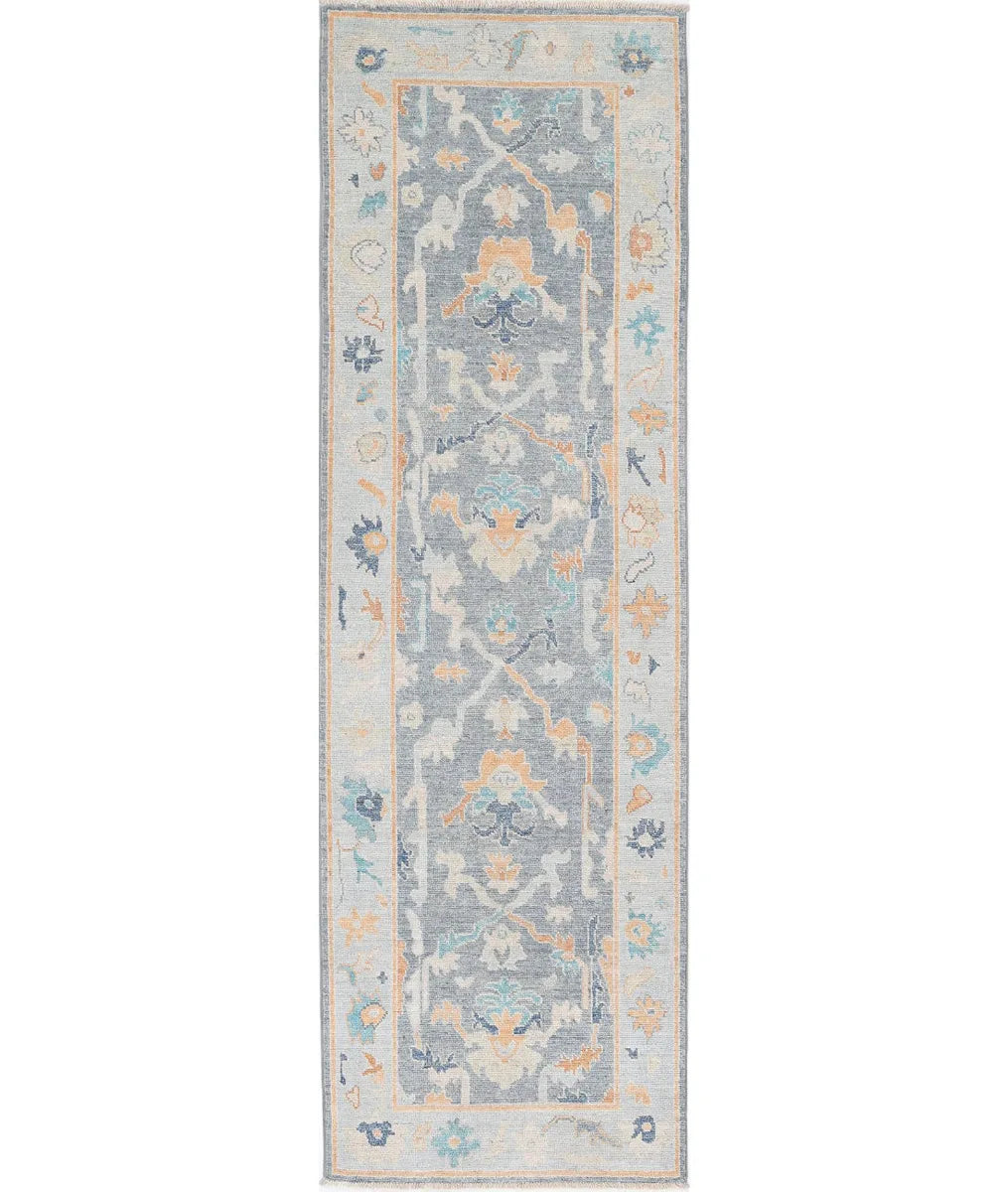 Grey Afghan Oushak Rug 2' 10" x 9' 4" Hand-Knotted | No. AT902895