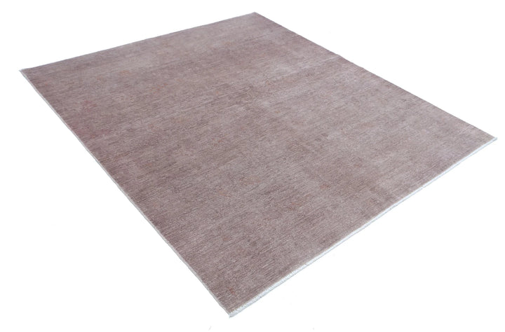 Afghan Overdye Rug 5' 10" x 6' 6" Hand-Knotted | No. AT90333