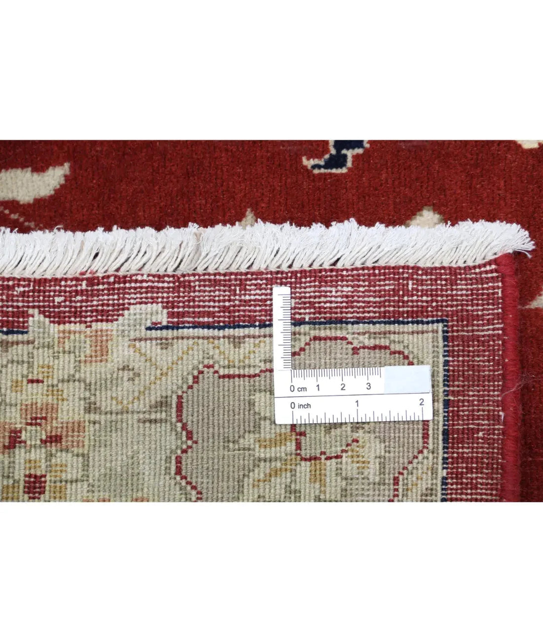 Red Blue Pakistani Kashan Rug 9' 9" x 13' 9" Hand-Knotted | No. AT90339