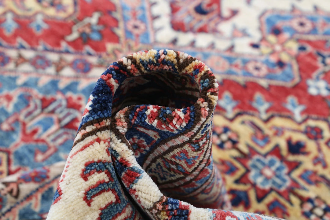 Afghan Royal Kazak Rug 8' 2" x 10' 8" Hand-Knotted | No. AT90418