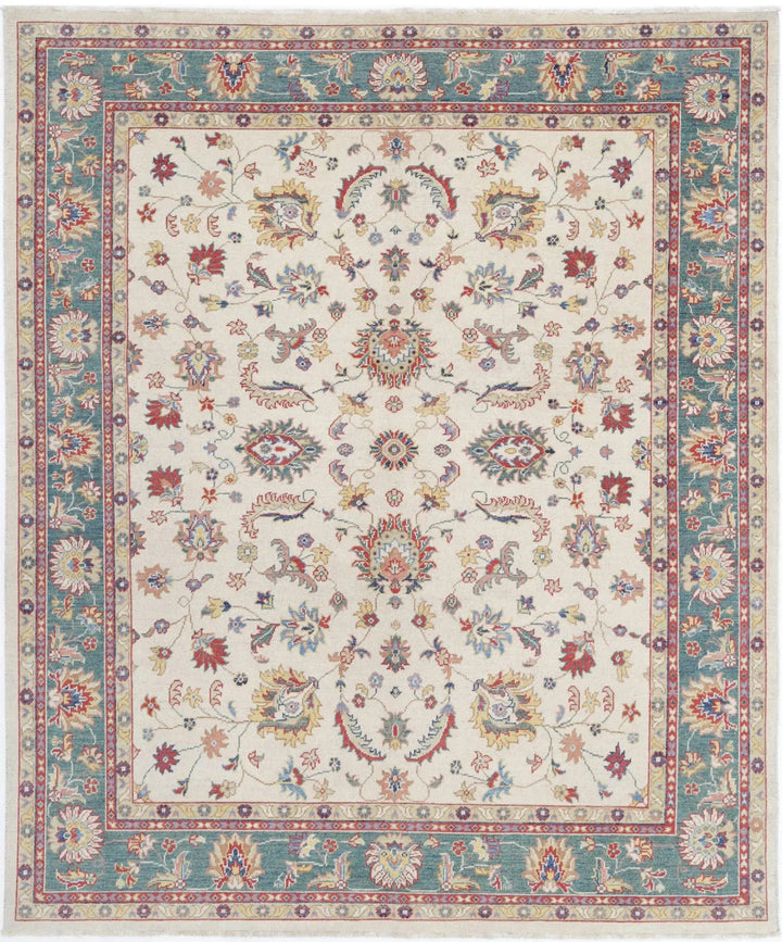 Afghan Ziegler Rug 8' 0" x 9' 6" Hand-Knotted | No. AT90430