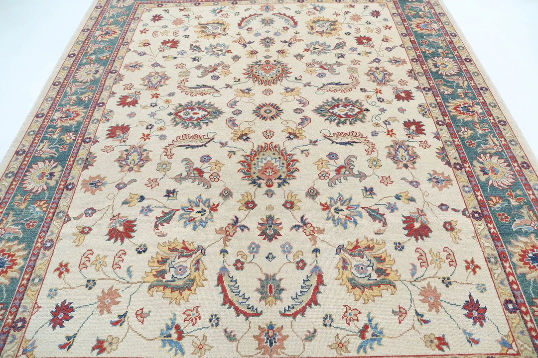 Afghan Ziegler Rug 8' 0" x 9' 6" Hand-Knotted | No. AT90430