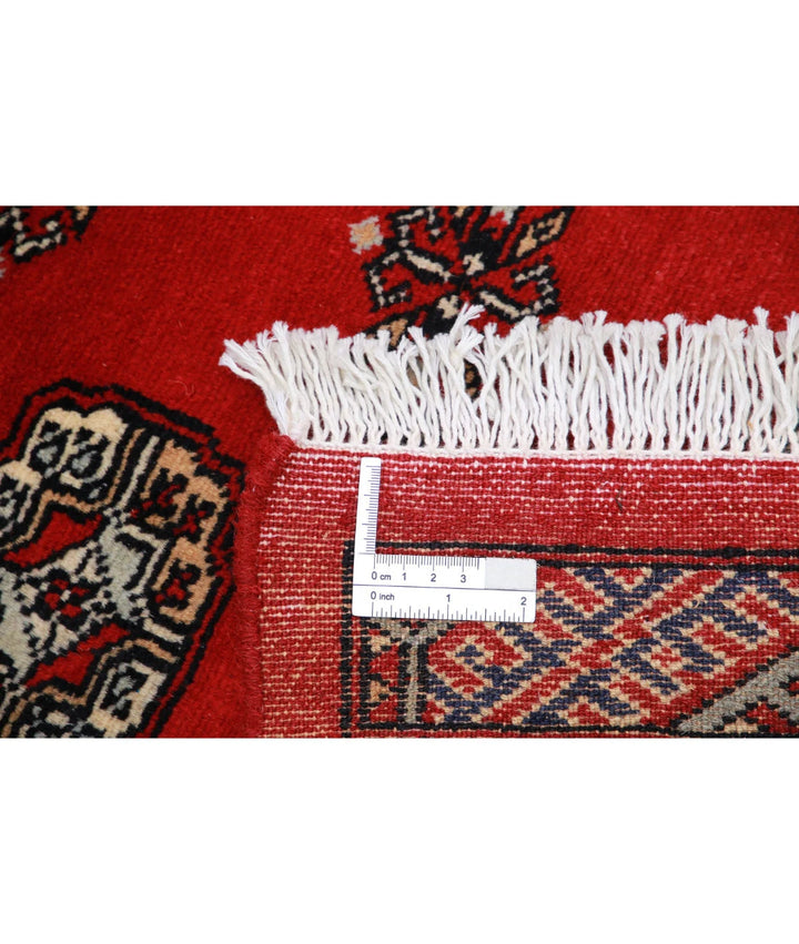 Red Pakistani Bokhara Rug 6' 0" x 8' 10" Hand-Knotted | No. AT90450