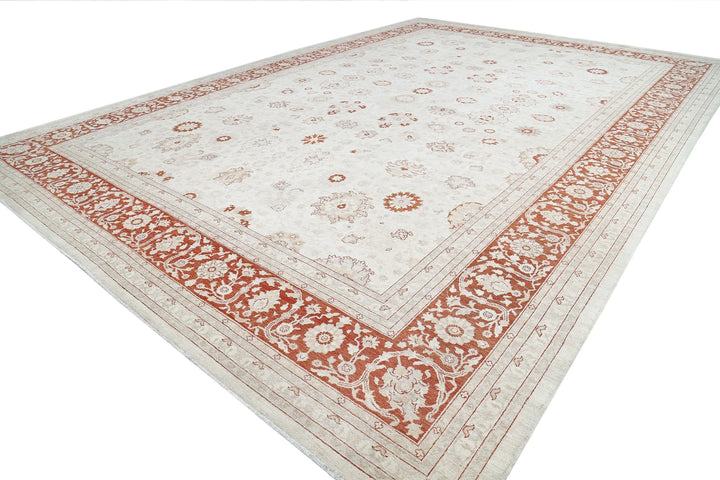 Afghan Ziegler Rug 15' 0" x 21' 6" Hand-Knotted | No. AT90482