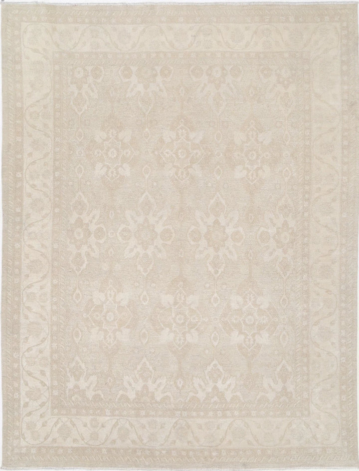 Ivory Afghan Serenity Rug 8' 8" x 11' 4" Hand-Knotted | No. AT90582