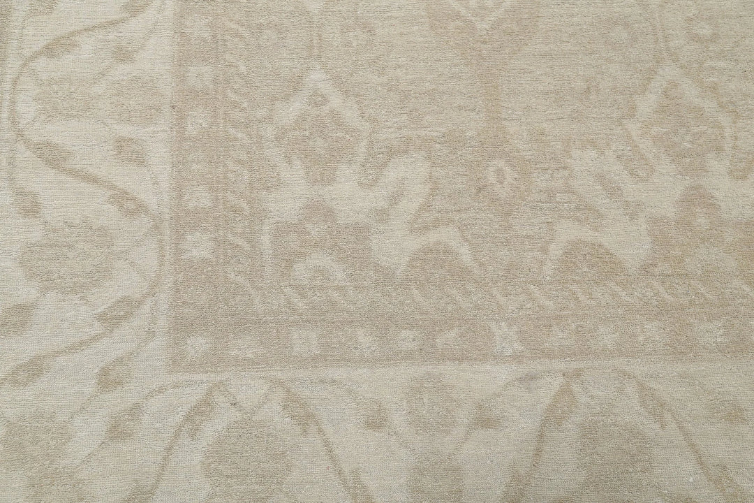 Ivory Afghan Serenity Rug 8' 8" x 11' 4" Hand-Knotted | No. AT90582