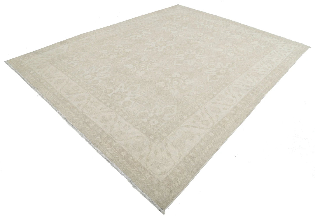 Ivory Afghan Serenity Rug 8' 8" x 11' 4" Hand-Knotted | No. AT90582