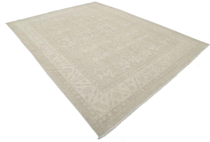 Ivory Afghan Serenity Rug 8' 8" x 11' 4" Hand-Knotted | No. AT90582