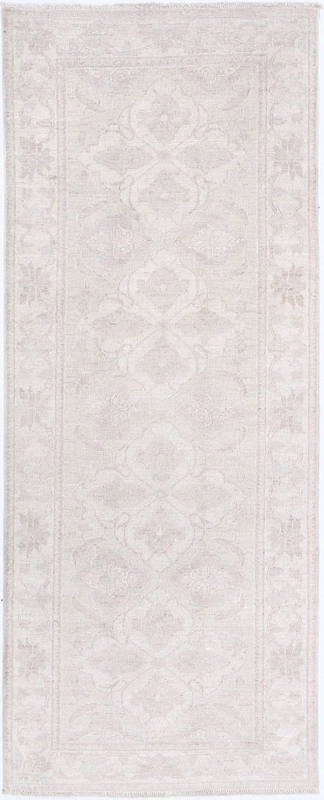 Ivory Afghan Serenity Rug 2' 5" x 6' 3" Hand-Knotted | No. AT90718