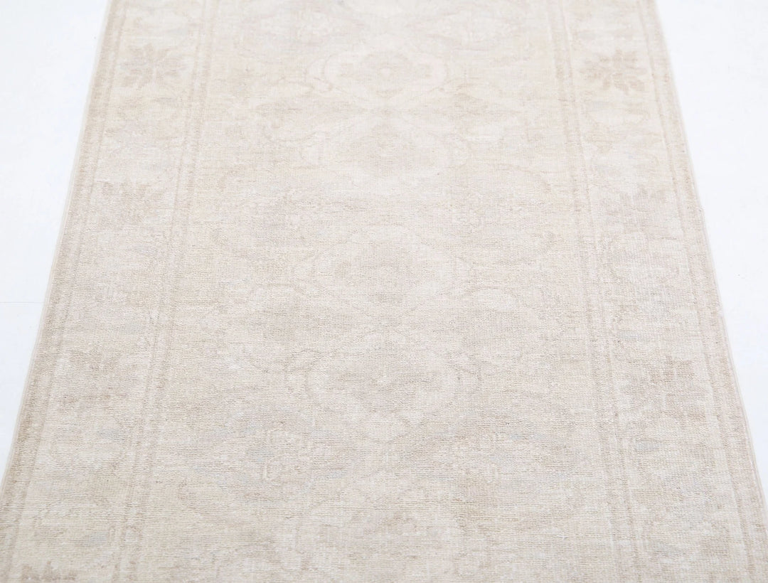Ivory Afghan Serenity Rug 2' 5" x 6' 3" Hand-Knotted | No. AT90718