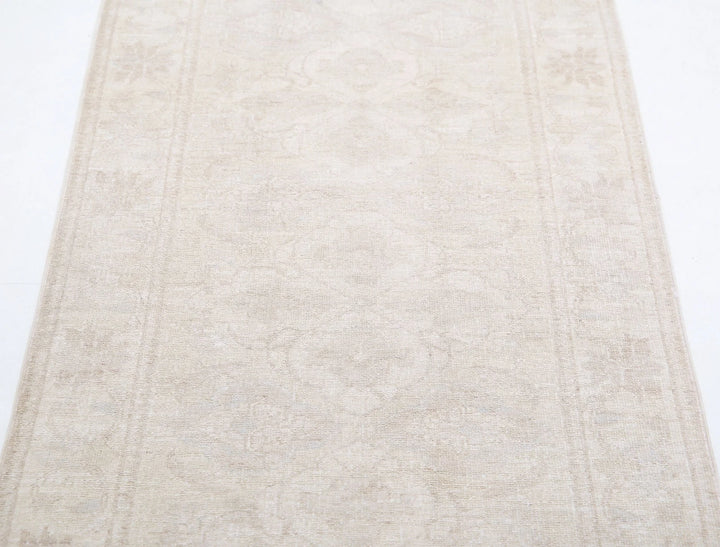 Ivory Afghan Serenity Rug 2' 5" x 6' 3" Hand-Knotted | No. AT90718